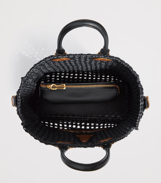 Schiaparelli Raffia Face Tote Bag Black – PRELOOV