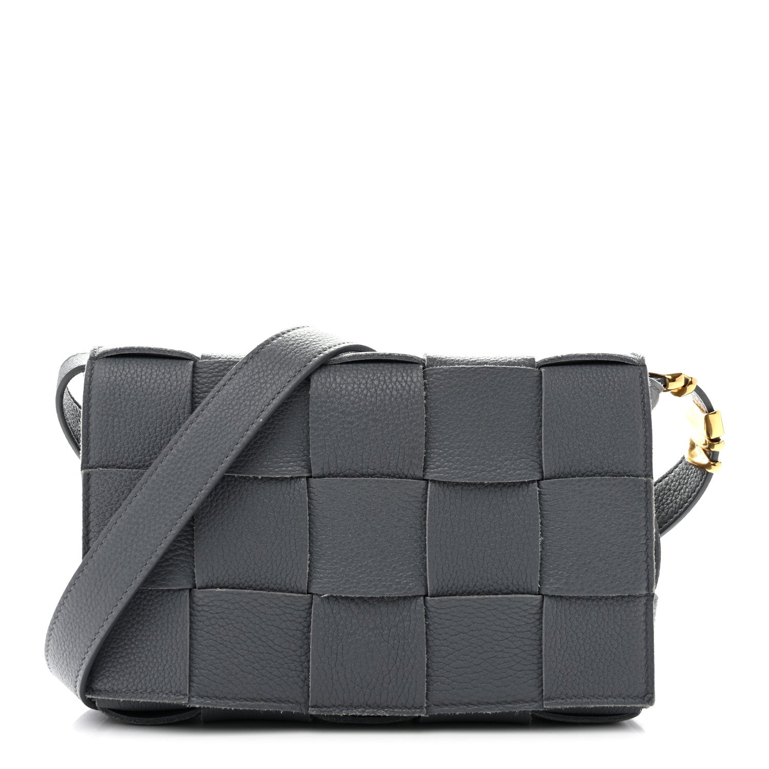 Bottega Veneta Grained Calfskin Maxi Intrecciato Cassette Crossbody Bag Thunder 2026 PRELOOV foto 1