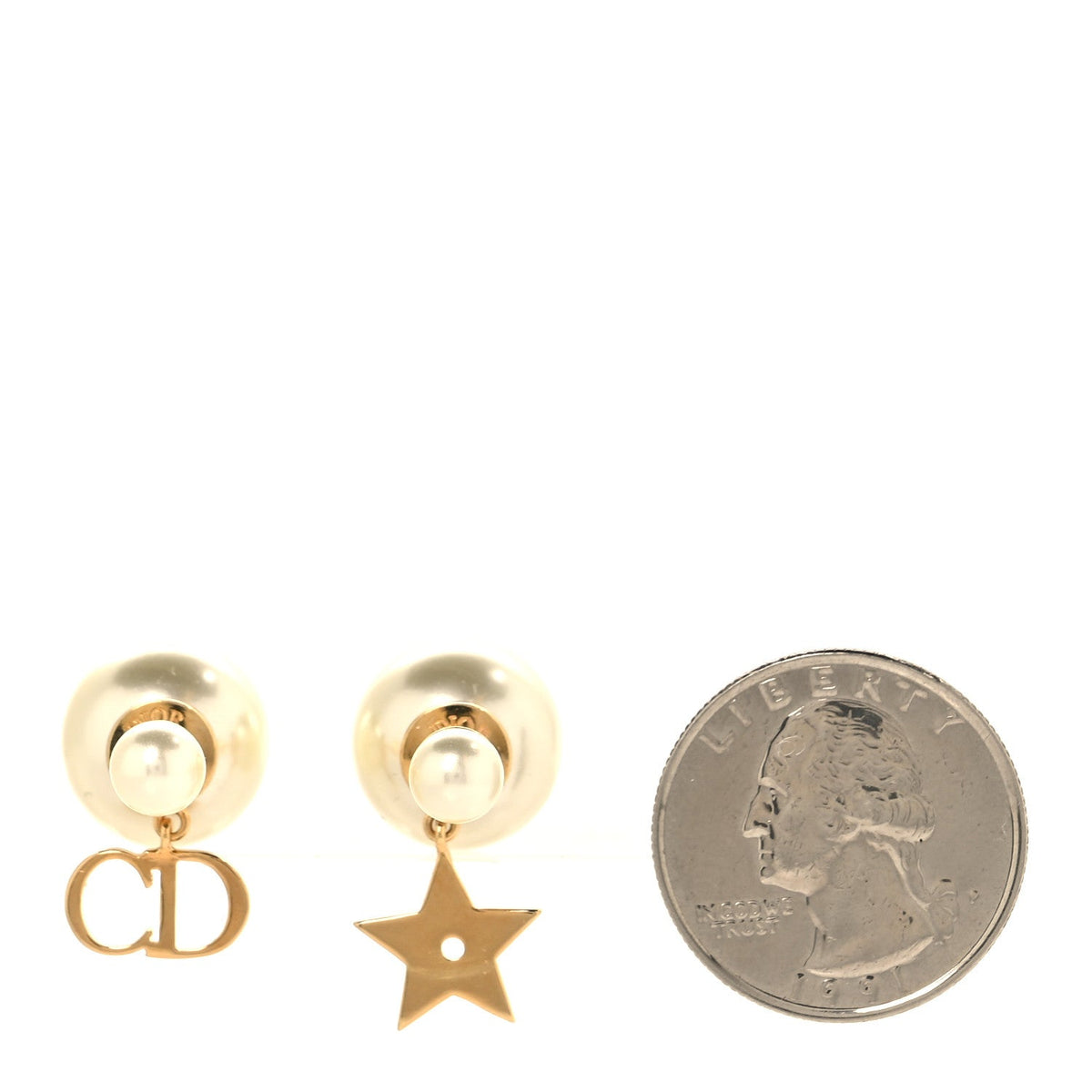 Christian Dior Mise En Dior Logo Tribal Earrings Pearl image 2