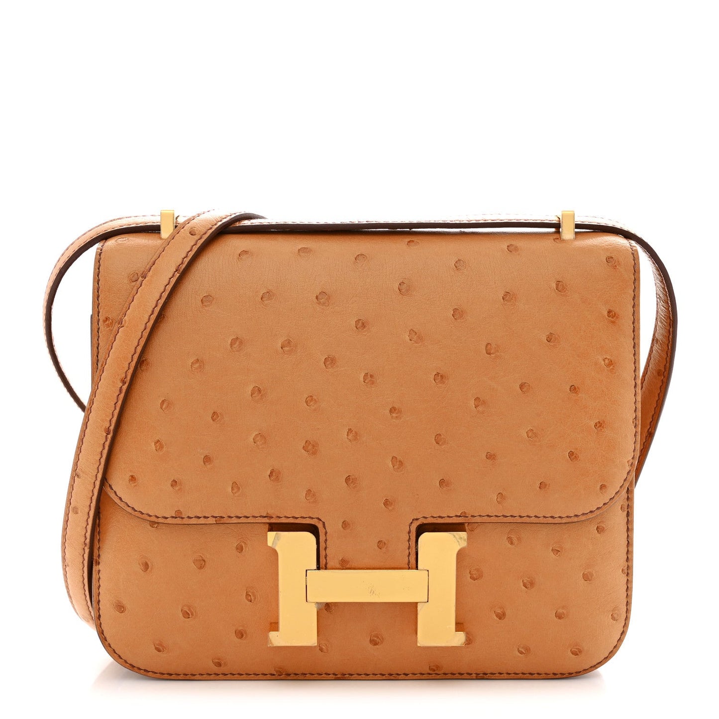 Hermès Ostrich Constance 18 Safran