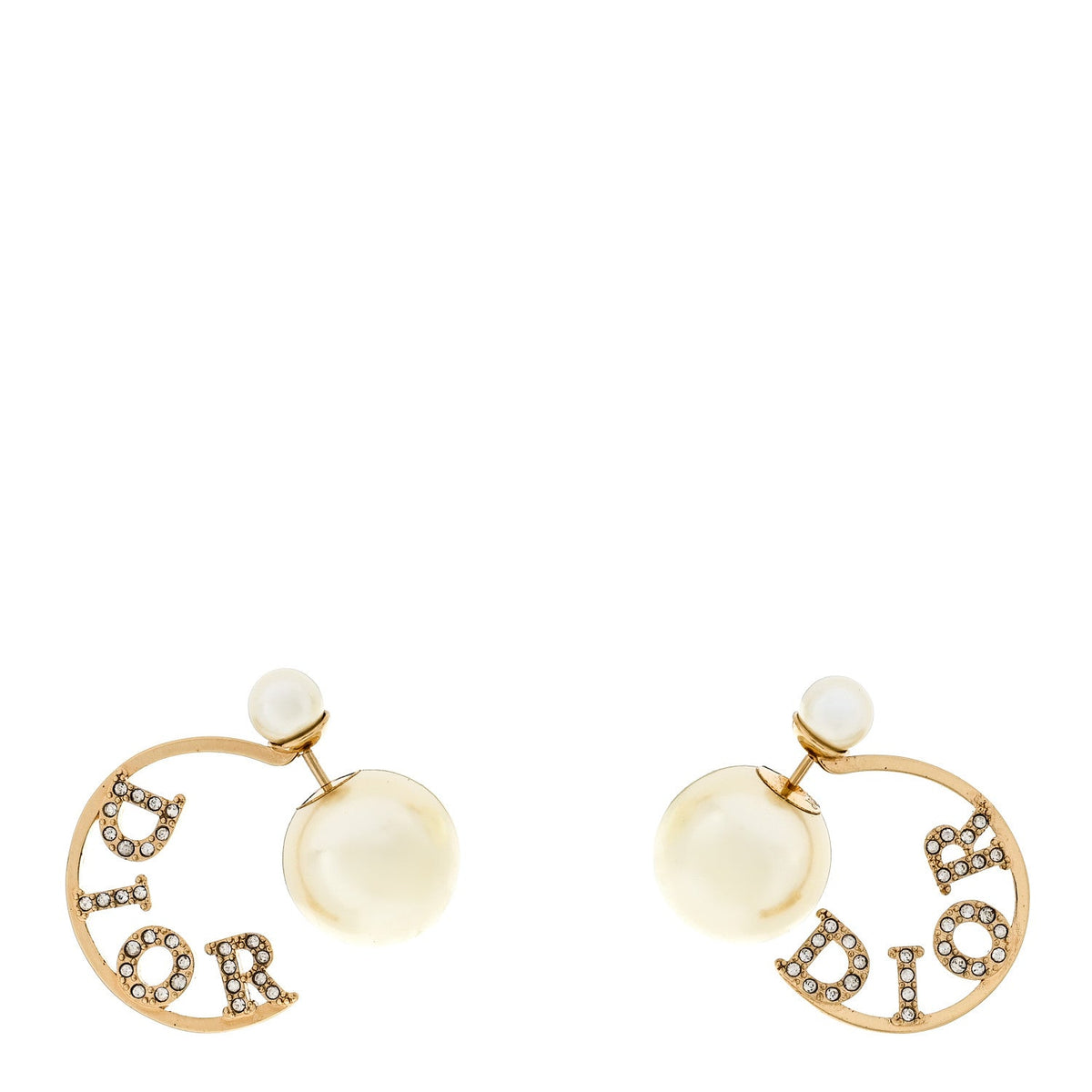 Christian Dior Logo Tribales Earrings Gold image 1
