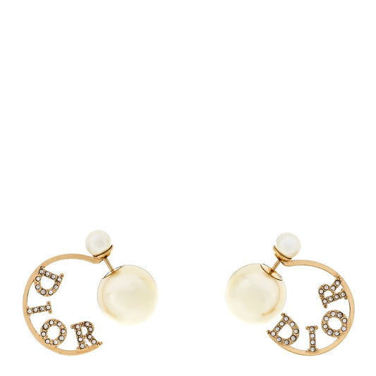Christian Dior Logo Tribales Earrings Gold image 1