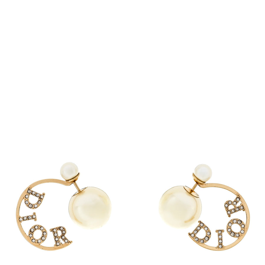 Christian Dior Logo Tribales Earrings Gold – PRELOOV