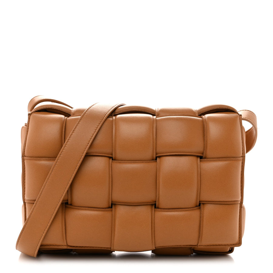Bottega Veneta Nappa Maxi Intreccio Padded Cassette Crossbody Bag Caramel 2026 PRELOOV