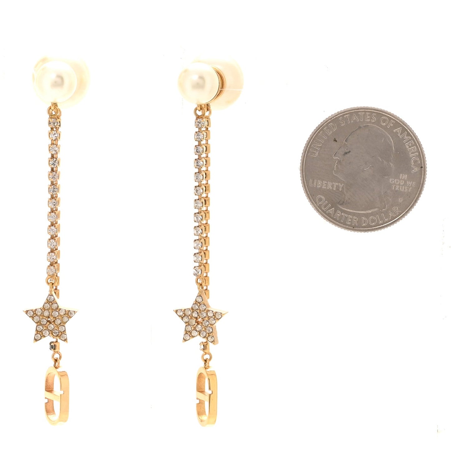Christian Dior Tribal CD Drop Earrings Gold image 2