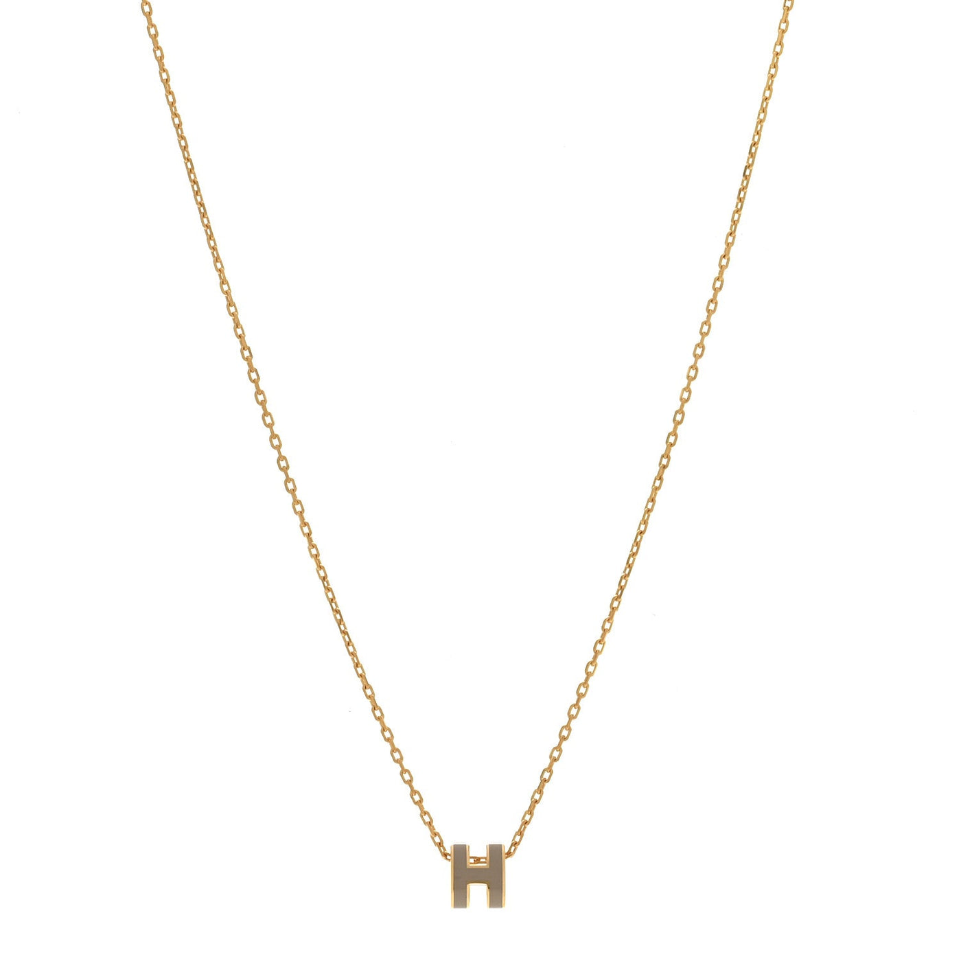 Hermes Mini Pop H Pendant Necklace Marron Glace Gold – PRELOOV
