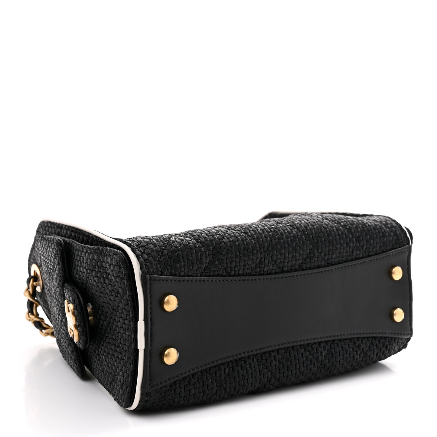 Chanel Braided Raffia Calfskin Mini Chanel 25 Handbag Black White 2026 – PRELOOV