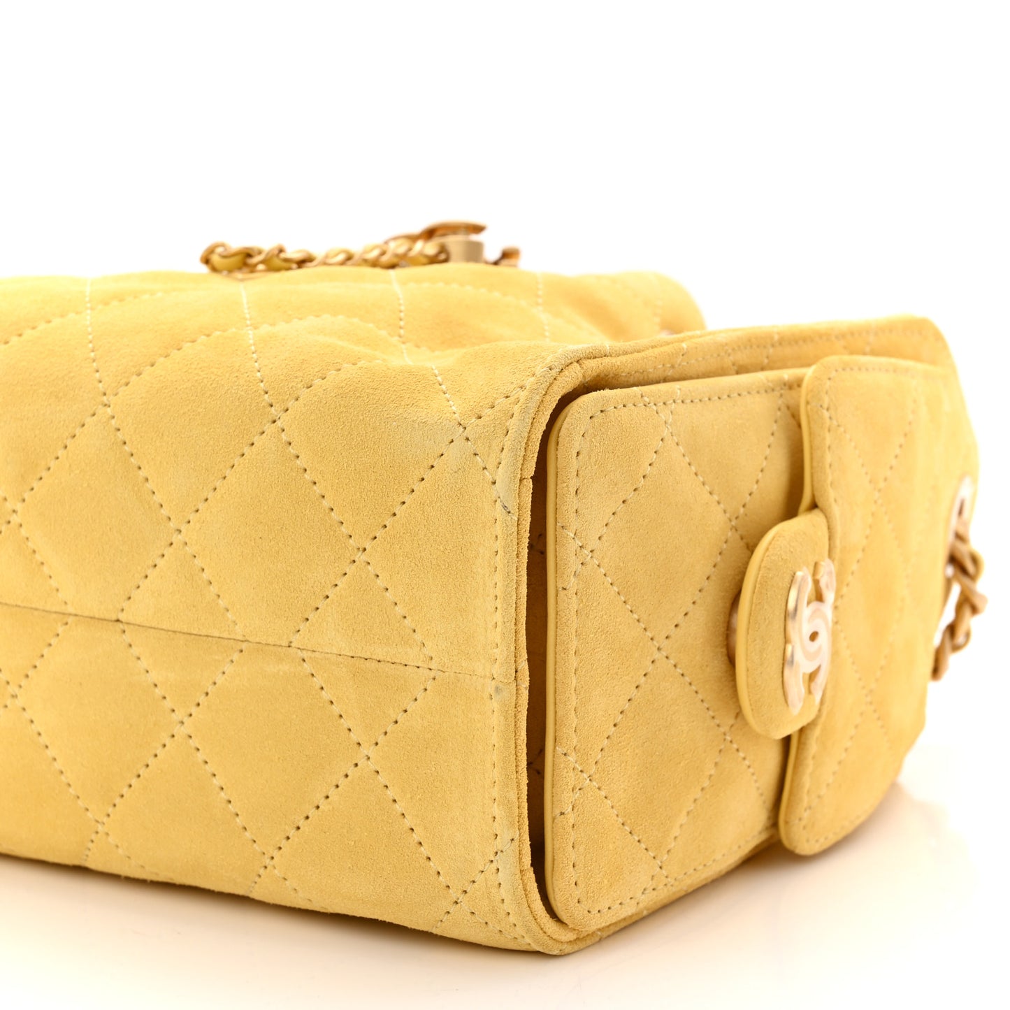 Chanel Suede Quilted Mini Chanel 25 Handbag Yellow 2026 – PRELOOV