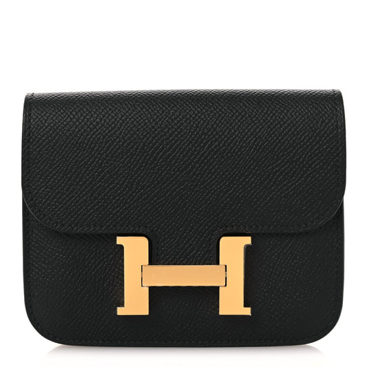 Hermès Constance Slim Wallet Black Epsom - PRELOOV