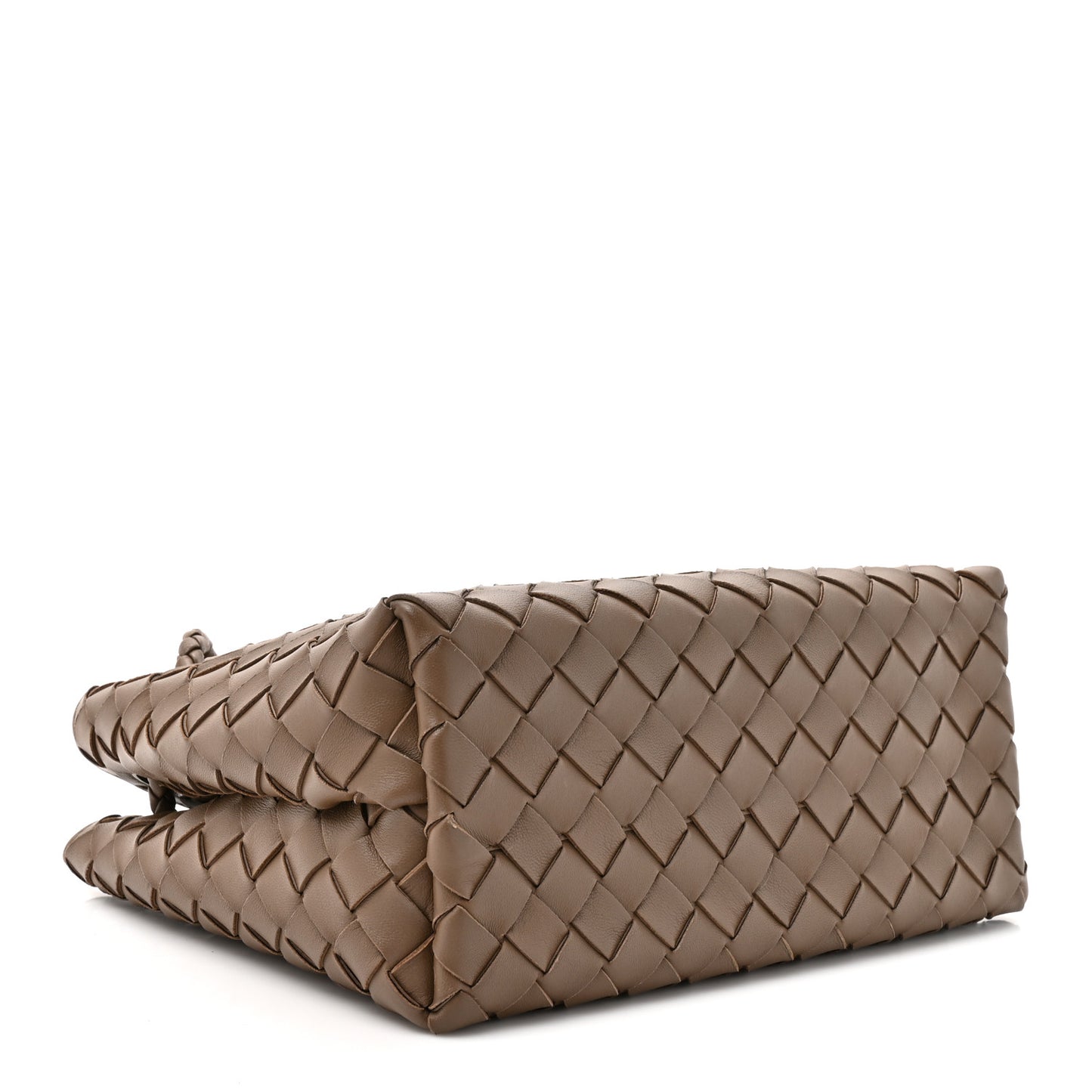 Bottega Veneta Small Andiamo Shoulder Bag Pinecone Brown Nappa Intrecciato Gold Knot – PRELOOV