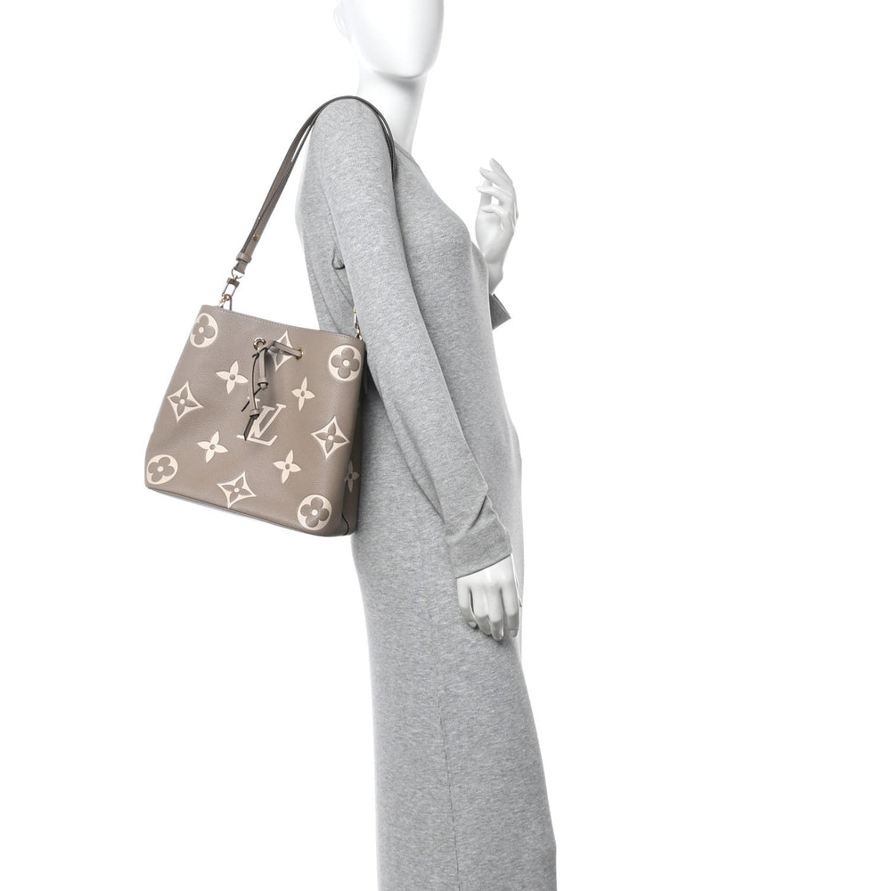 Louis Vuitton Neonoe MM Tourterelle Creme Empreinte Monogram Giant image 2