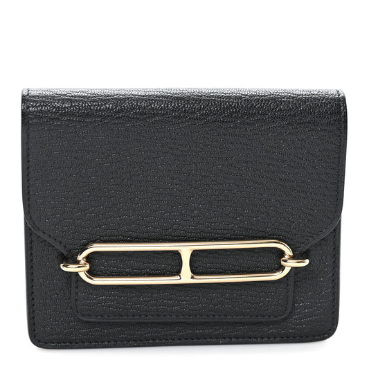 Hermès Roulis Slim Wallet Black Chèvre, Mysore - PRELOOV