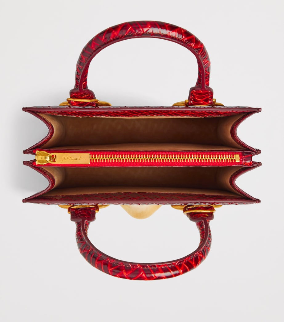 Schiaparelli Leather Face Top Handle Bag Burgundy – PRELOOV