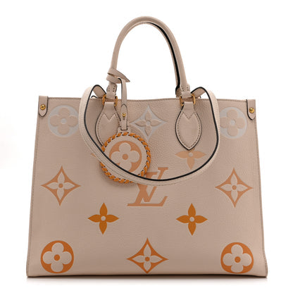Louis Vuitton Onthego MM Cream Saffron By The Pool Empreinte Monogram Giant – PRELOOV