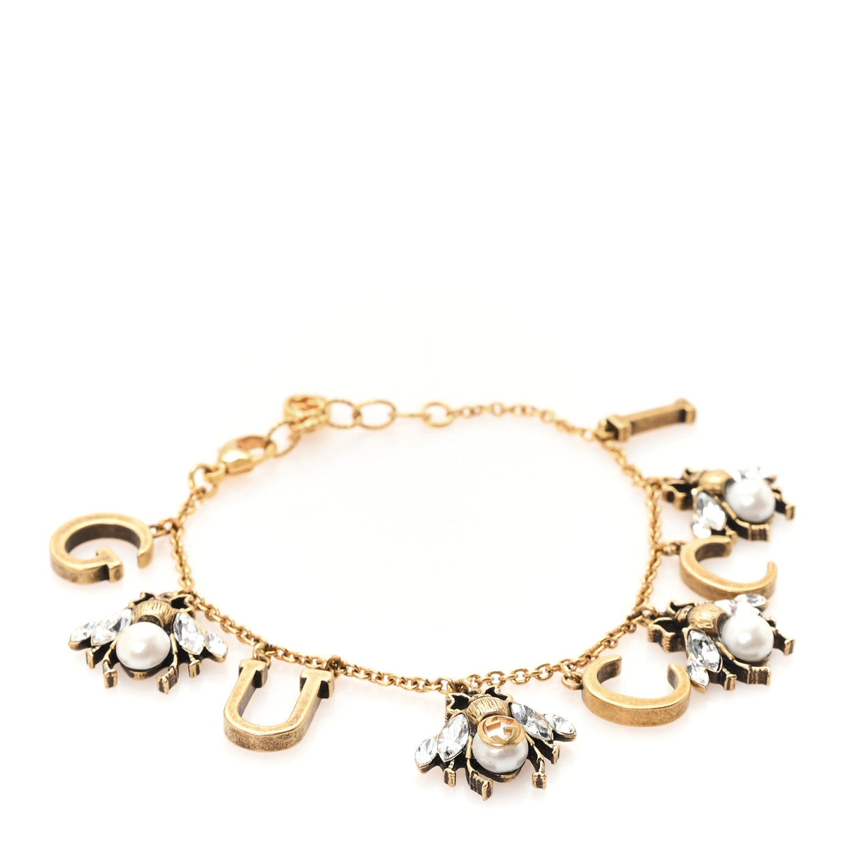 Gucci Bee Logo Charm Bracelet Aged Gold image 1