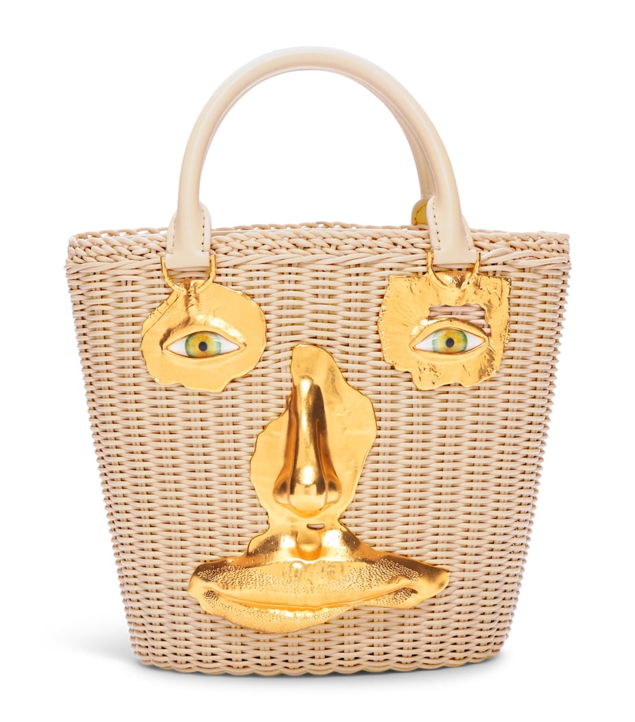 Schiaparelli Calfskin Wicker Face Bucket Bag Beige – PRELOOV