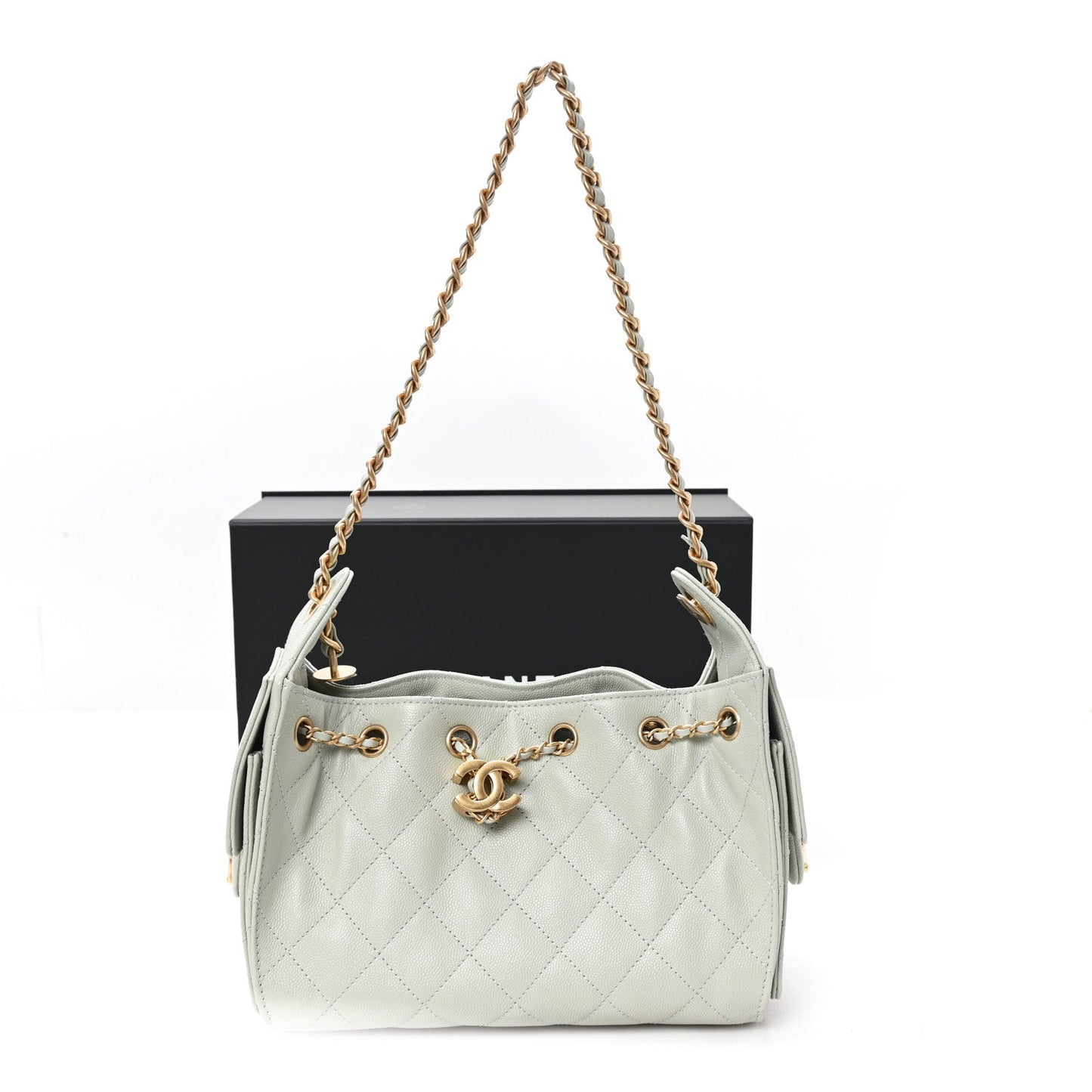 Chanel Caviar Quilted Mini Chanel 25 Handbag Light Green 2026 – PRELOOV
