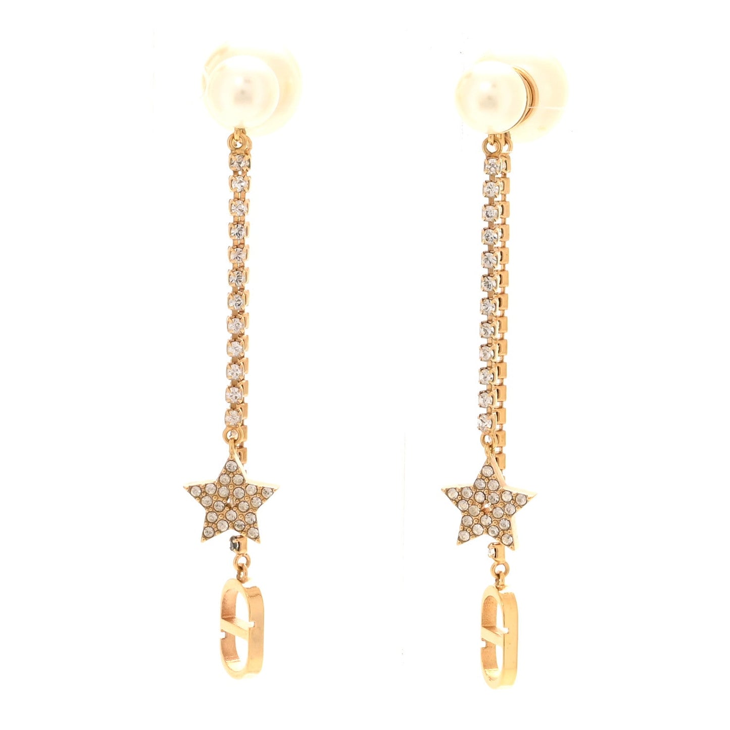 Christian Dior Tribal CD Drop Earrings Gold image 1