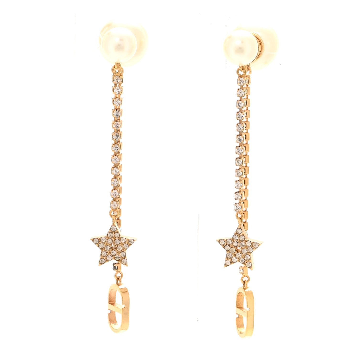 Christian Dior Tribal CD Drop Earrings Gold image 1