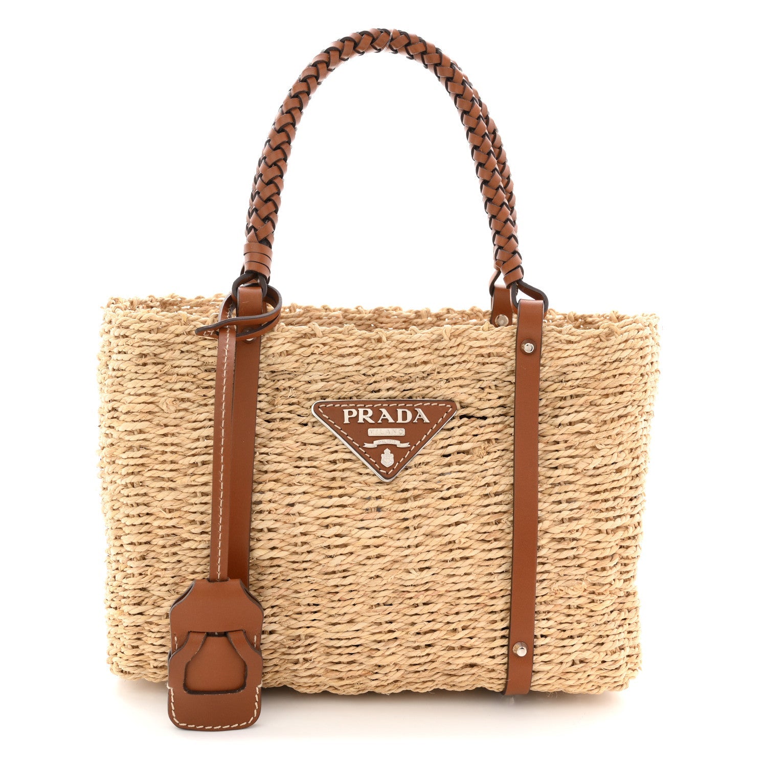 Prada Mais Vitello Tote Naturale Cognac image 1