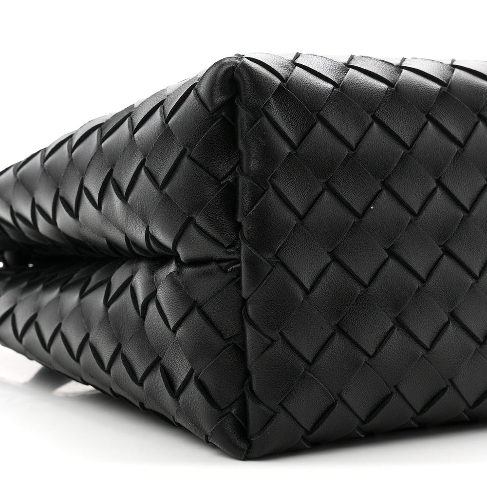 Bottega Veneta Medium Andiamo Shoulder Bag Black Nappa Intrecciato Gold Knot – PRELOOV