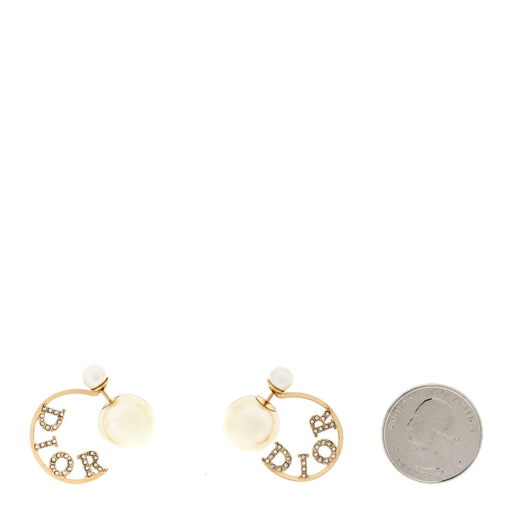 Christian Dior Logo Tribales Earrings Gold image 2