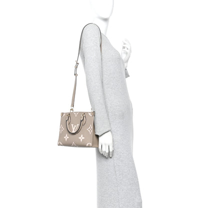 Louis Vuitton Onthego PM Tourterelle Creme Empreinte Monogram Giant image 2