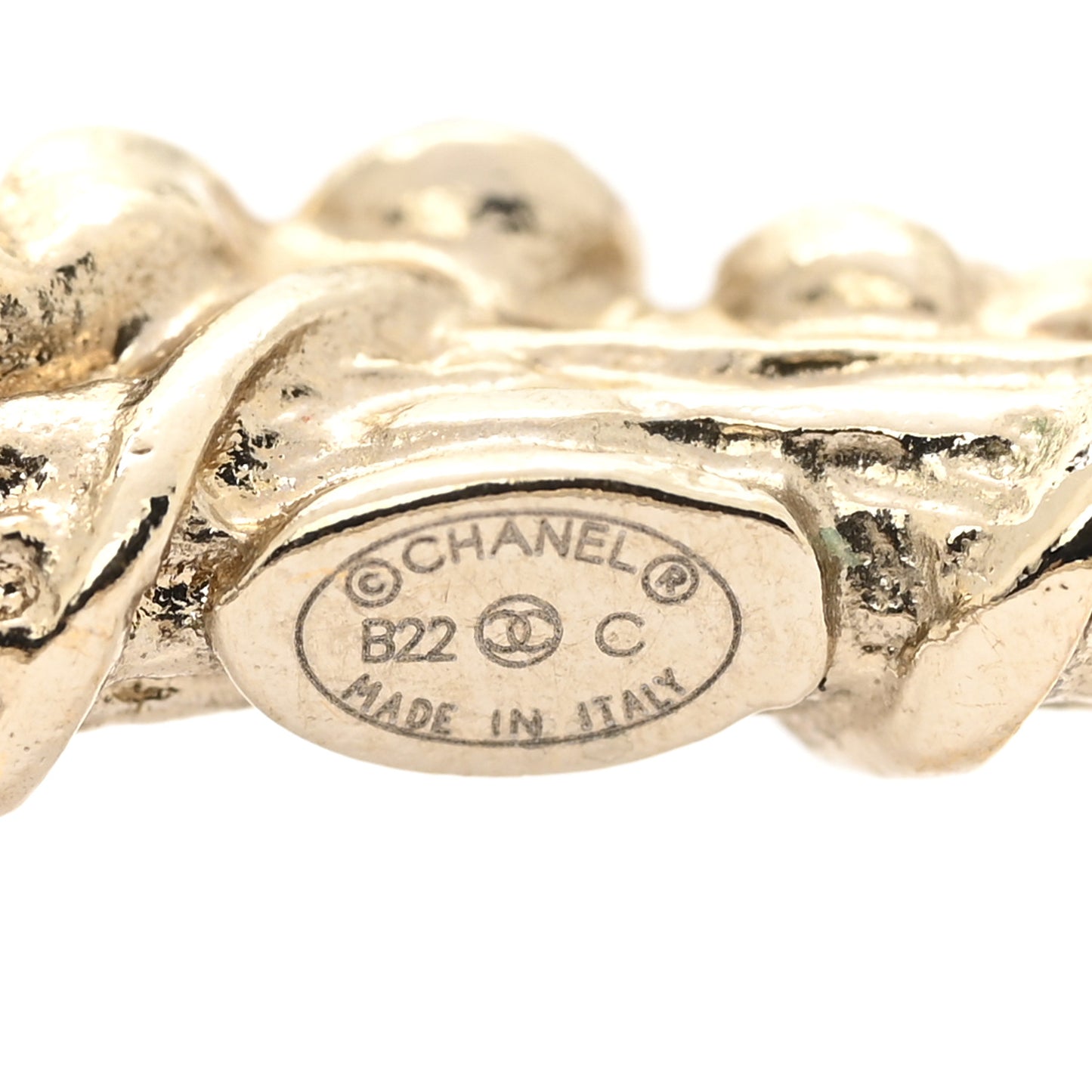 Chanel Crystal Camellia CC Hoop Earrings Gold image 3