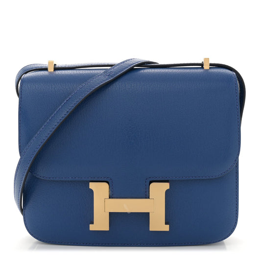 Hermès Chevre Mysore Constance 18 Bleu France