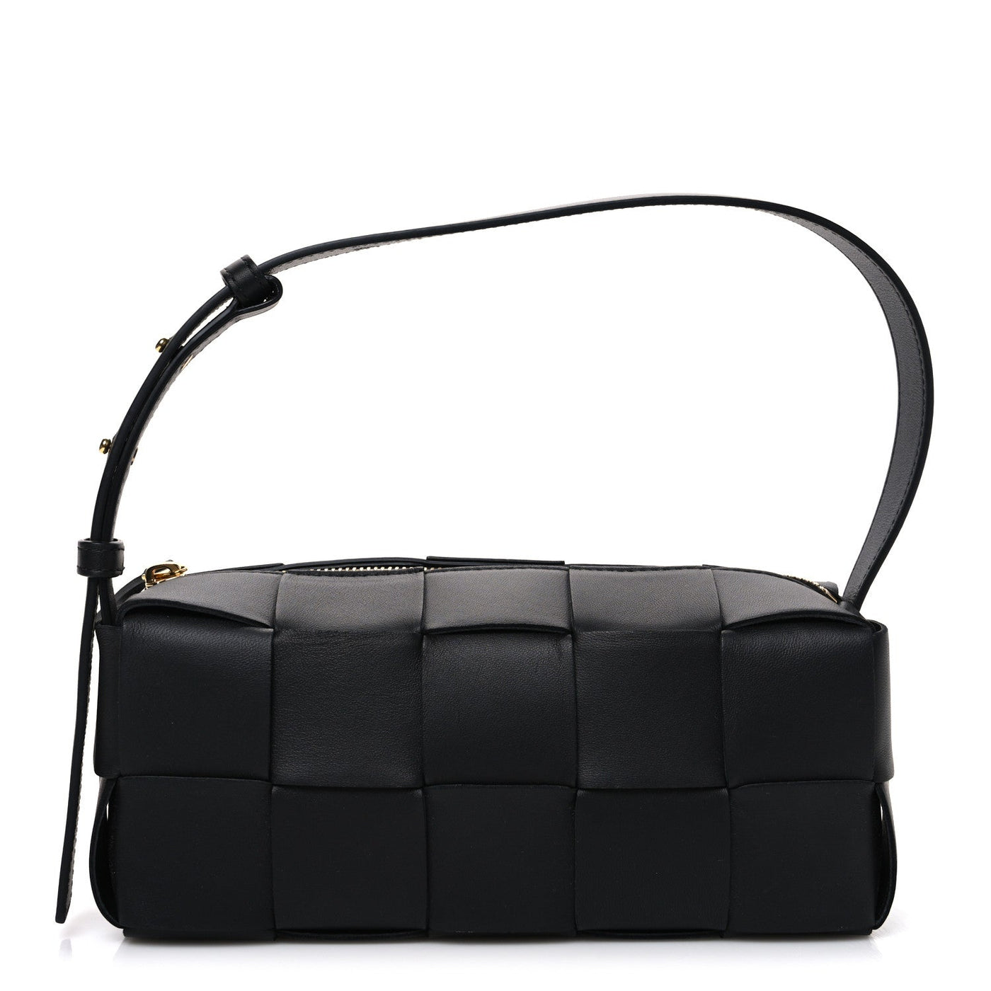 Bottega Veneta Lambskin Maxi Intrecciato Small Brick Cassette Bag Black 2026 PRELOOV