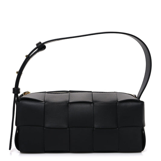 Bottega Veneta Lambskin Maxi Intrecciato Small Brick Cassette Bag Black 2026 PRELOOV foto 1