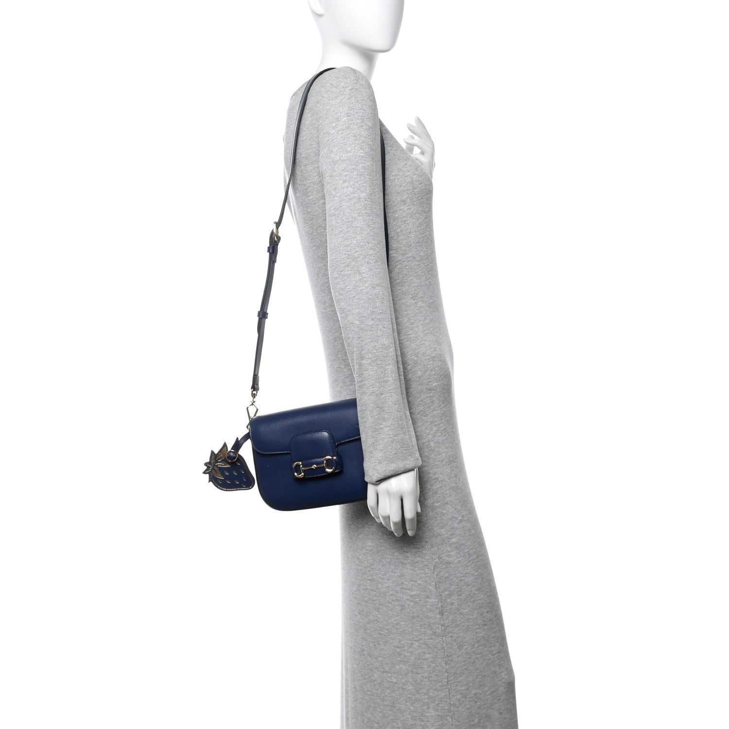 Gucci Horsebit 1955 Mini Shoulder Bag Navy Azalea Calfskin image 2