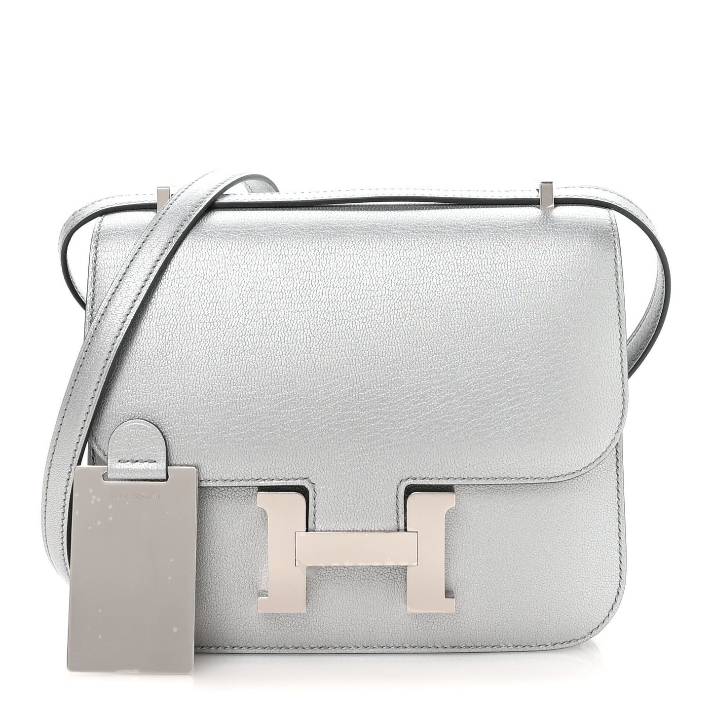 Hermès Metallic Chevre Chamkilight Constance 18 Argent foto 2