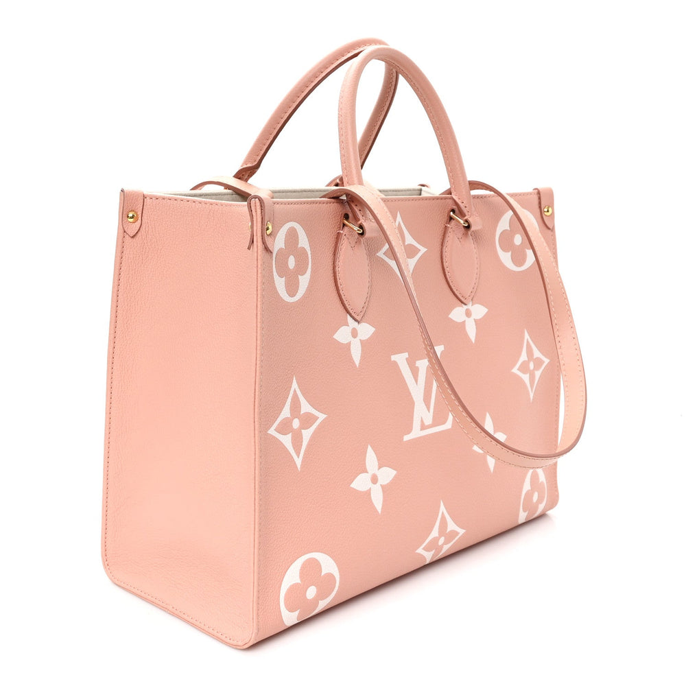 Louis Vuitton Onthego MM Rose Trianon Creme Empreinte Monogram Giant image 3