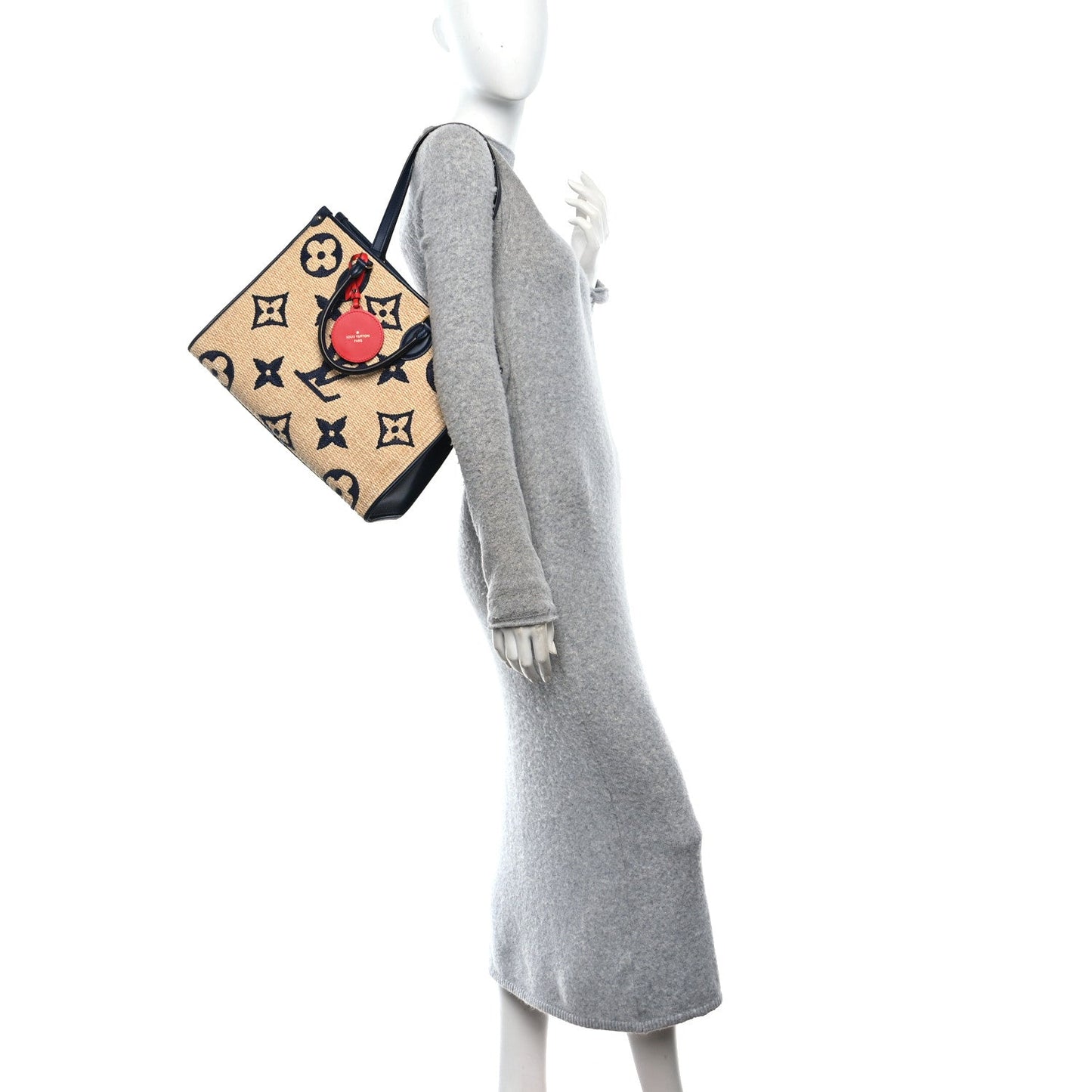 Louis Vuitton Onthego MM Blue Raffia Monogram Giant image 2
