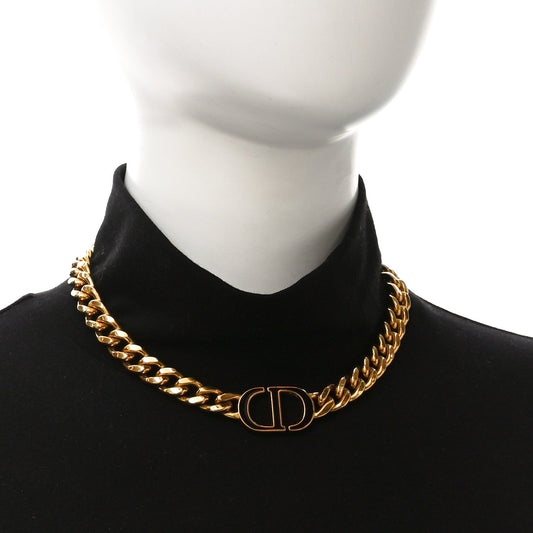 Christian Dior CD Choker Necklace Gold Black image 2
