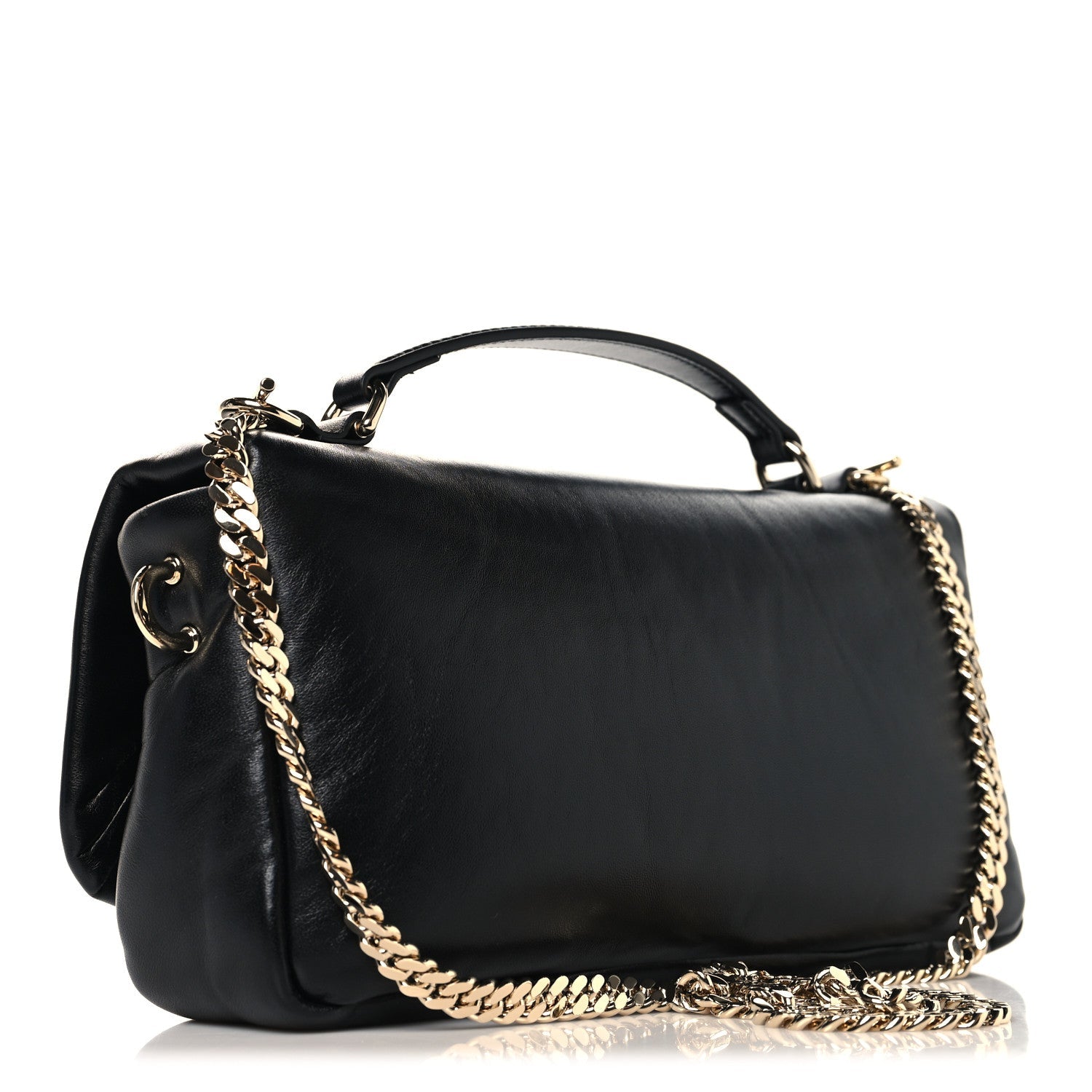 Gucci Small GG Milano Top Handle Shoulder Bag Black Lambskin image 3