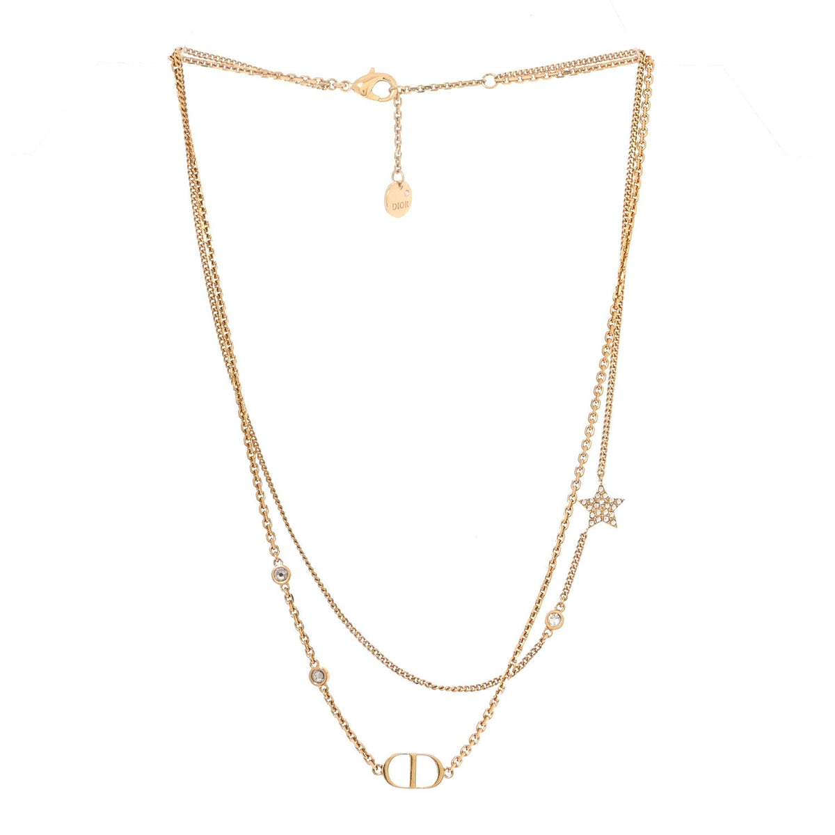 Christian Dior Petit CD Double Necklace Gold image 3