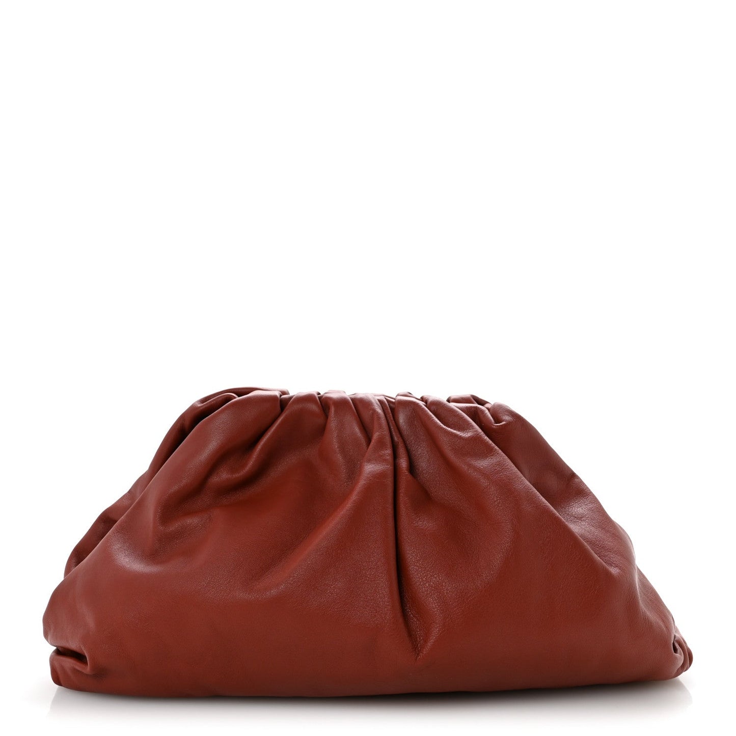 Bottega Veneta Smooth Butter Calf The Pouch Oversized Clutch Rust 2026 PRELOOV foto 1