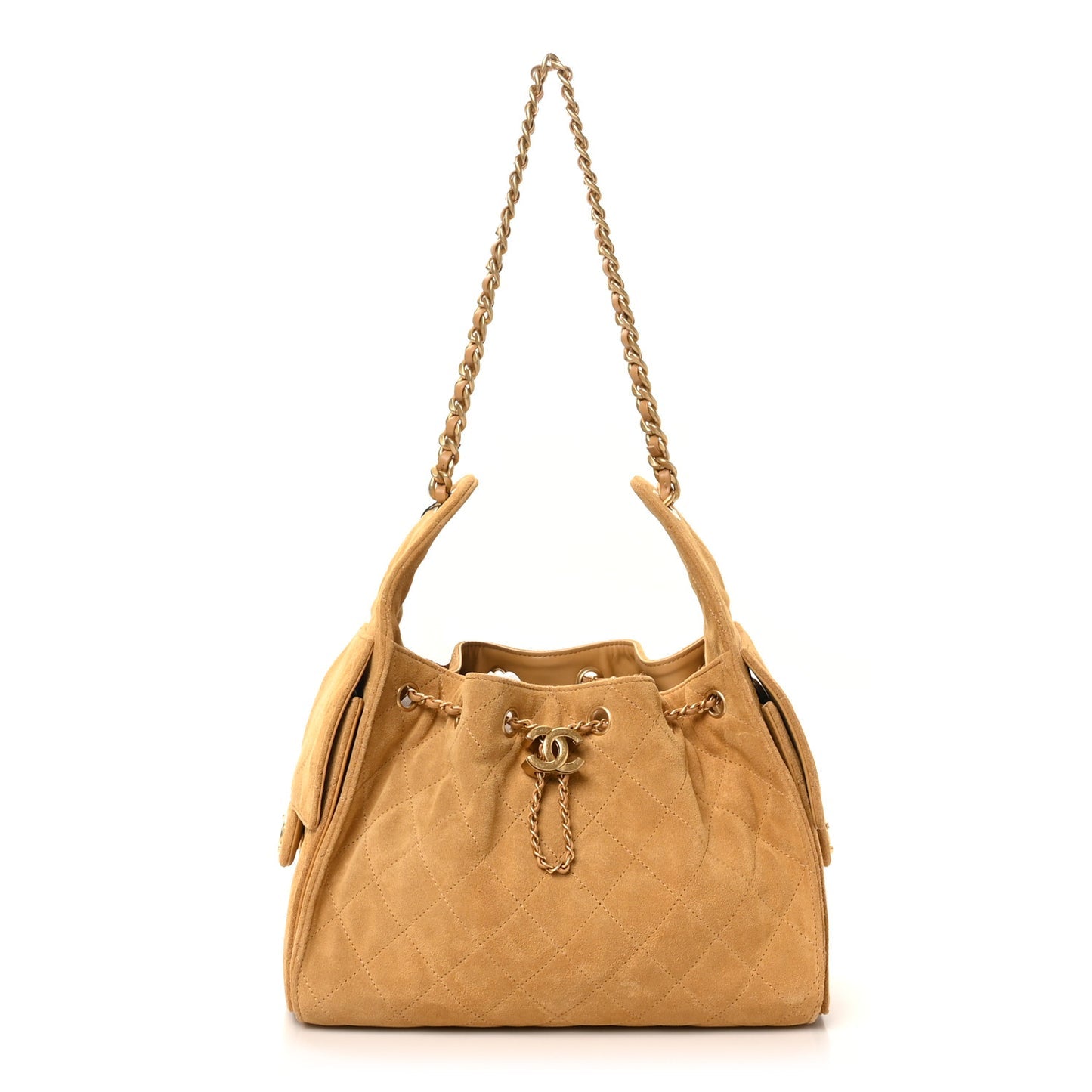 Chanel Suede Quilted Small Chanel 25 Handbag Beige 2026 – PRELOOV