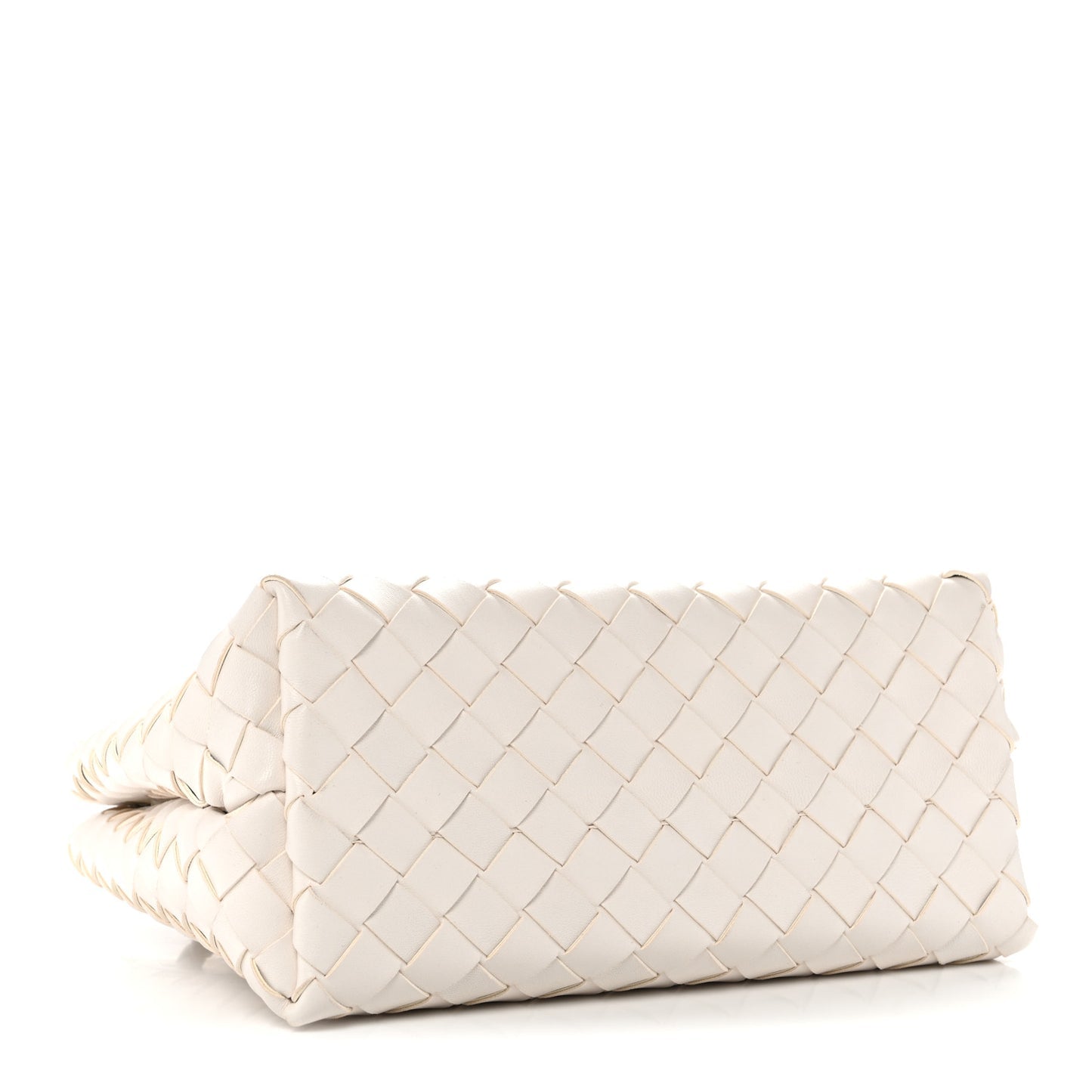 Bottega Veneta Small Andiamo Shoulder Bag White Nappa Intrecciato Gold Knot – PRELOOV