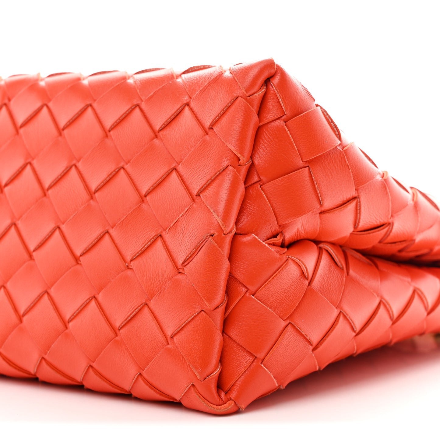 Bottega Veneta Small Andiamo With Chain Shoulder Bag Orange Nappa Intrecciato Gold Chain – PRELOOV