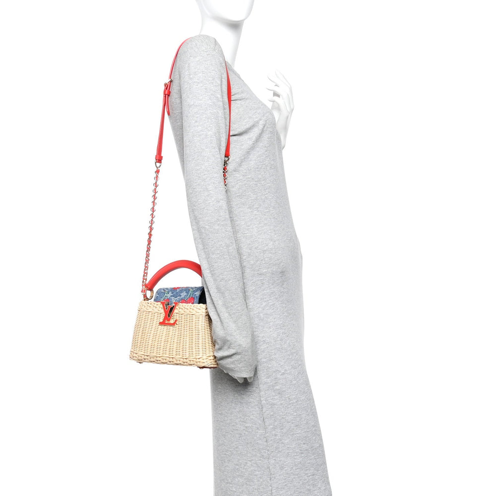 Louis Vuitton LV x TM Cerises Capucines Mini Rattan Denim Calfskin image 2