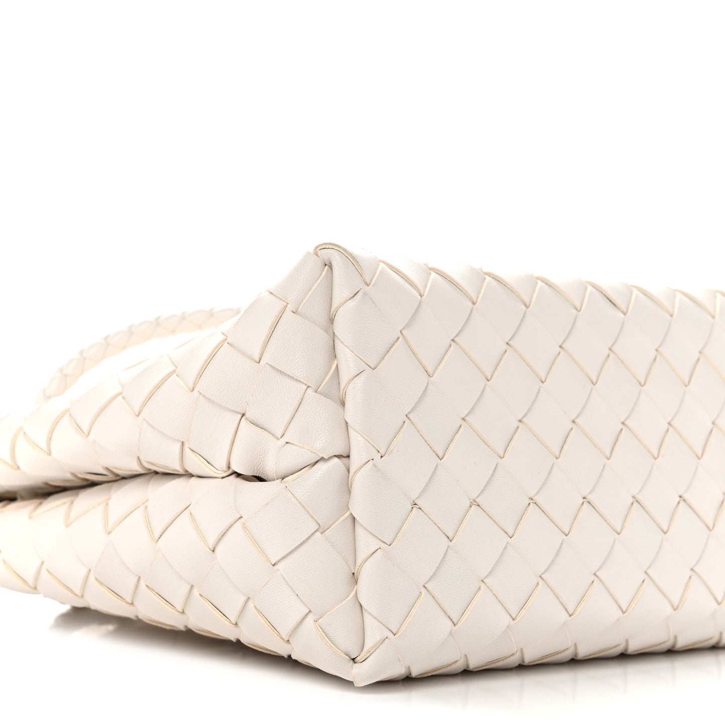 Bottega Veneta Small Andiamo Shoulder Bag White Nappa Intrecciato Gold Knot – PRELOOV