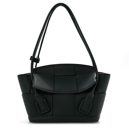 Bottega Veneta Grained Calfskin Maxi Intrecciato Small Arco Pine Green 2026 PRELOOV foto 1