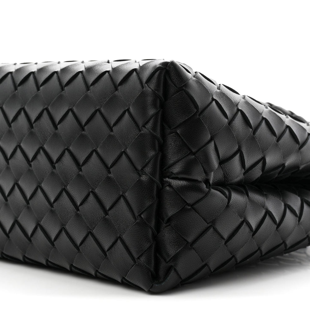Bottega Veneta Medium Andiamo Shoulder Bag Black Nappa Intrecciato Gold Knot – PRELOOV
