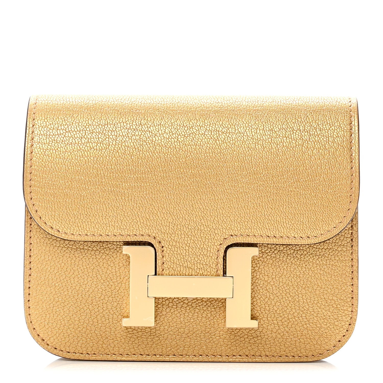 Hermès Constance Slim Wallet Dore Chèvre - PRELOOV