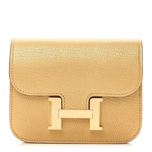 Hermès Constance Slim Wallet Dore Chèvre - PRELOOV