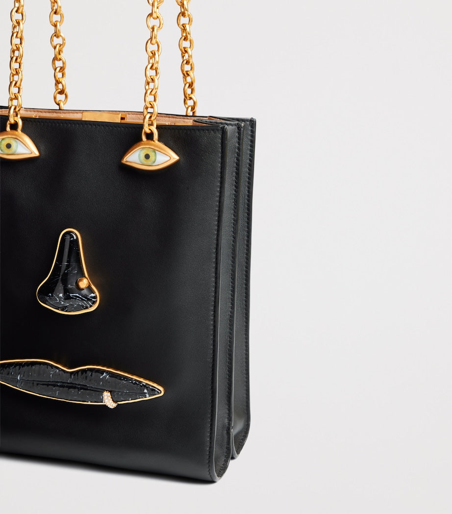 Schiaparelli Leather Face Top Handle Bag Black – PRELOOV