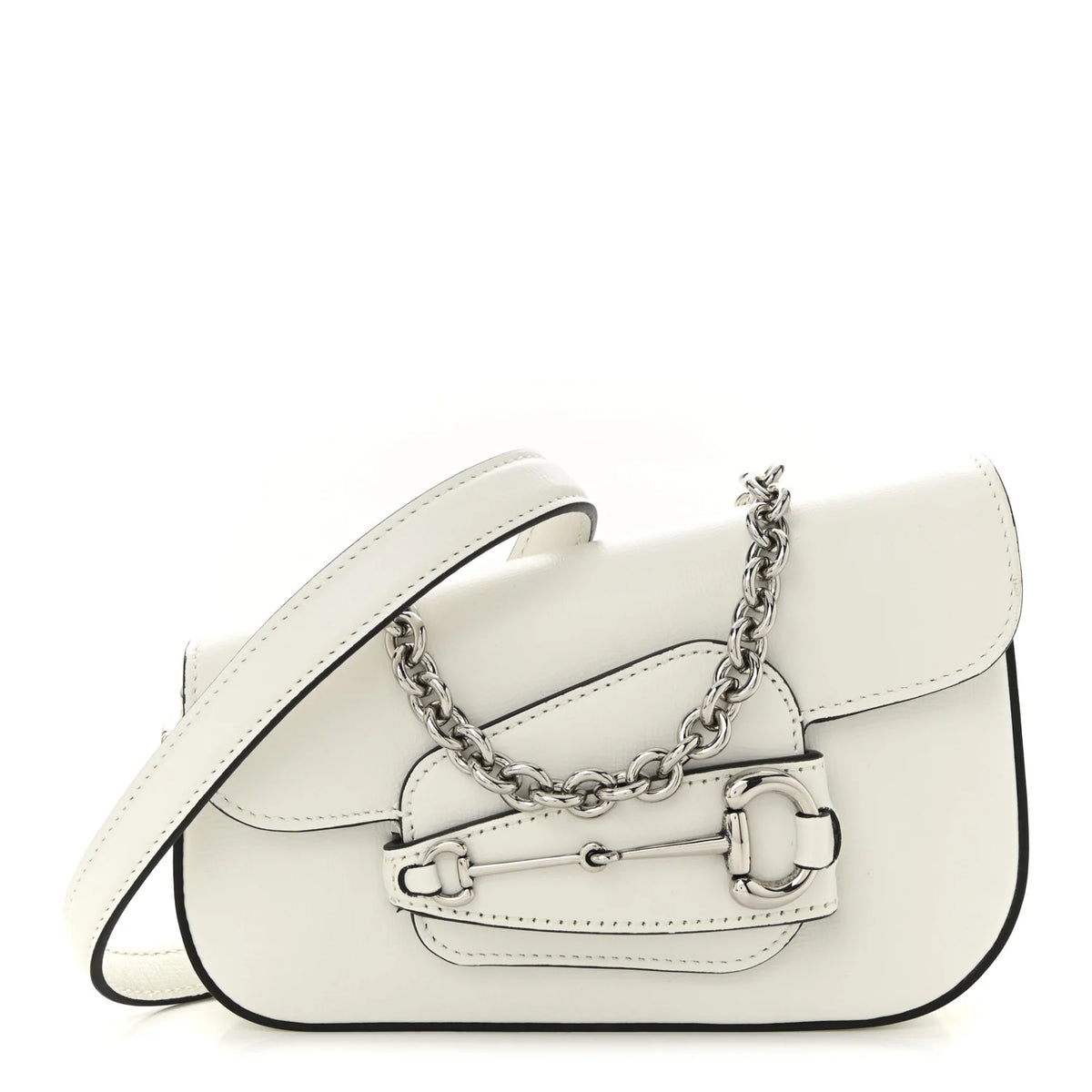 Gucci Horsebit 1955 Asymmetric Shoulder Bag Great White Demetra – PRELOOV
